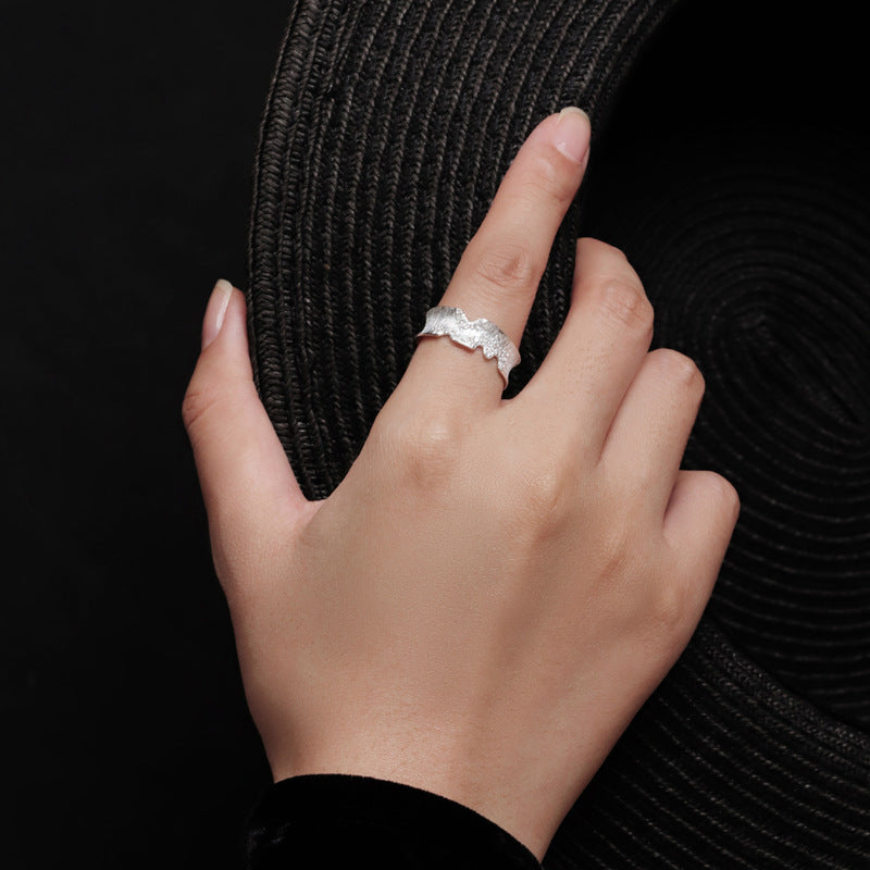 Silver Crystal Ridge Ring for Lunar Strength and Mystery