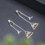 Geometric Bird Drop Earrings with Yin Yang Harmony Flow