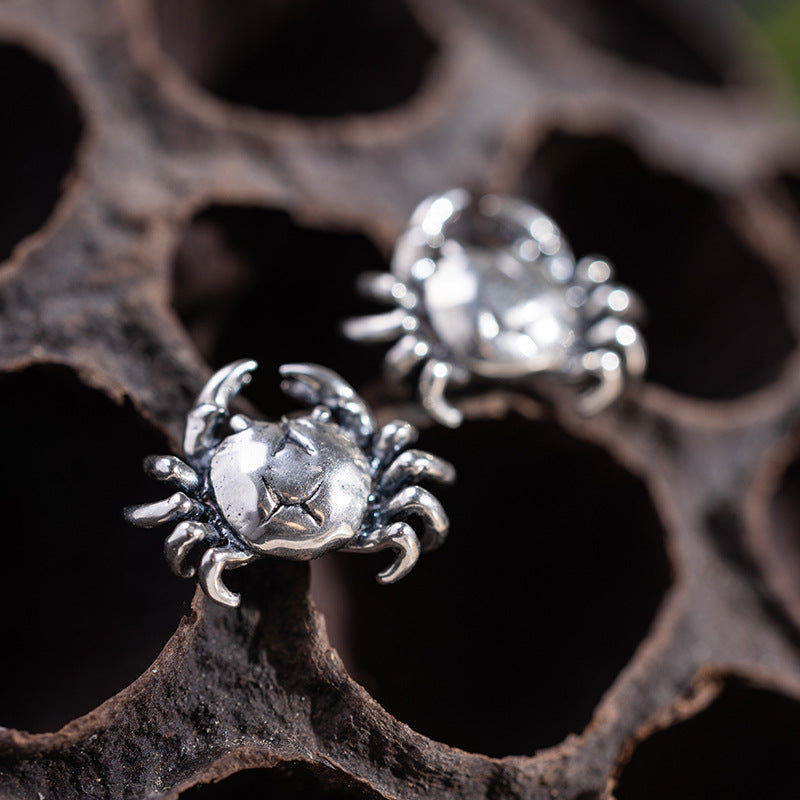 Crab Totem Stud Earrings for Protection and Water Energy