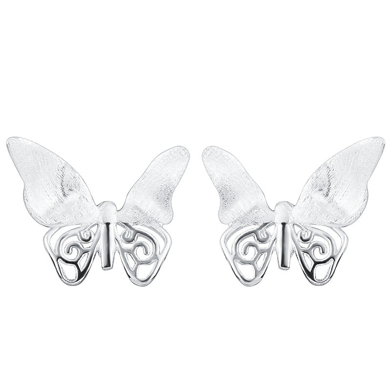 Silver Filigree Butterfly Studs for Transformation and Spirit Flow