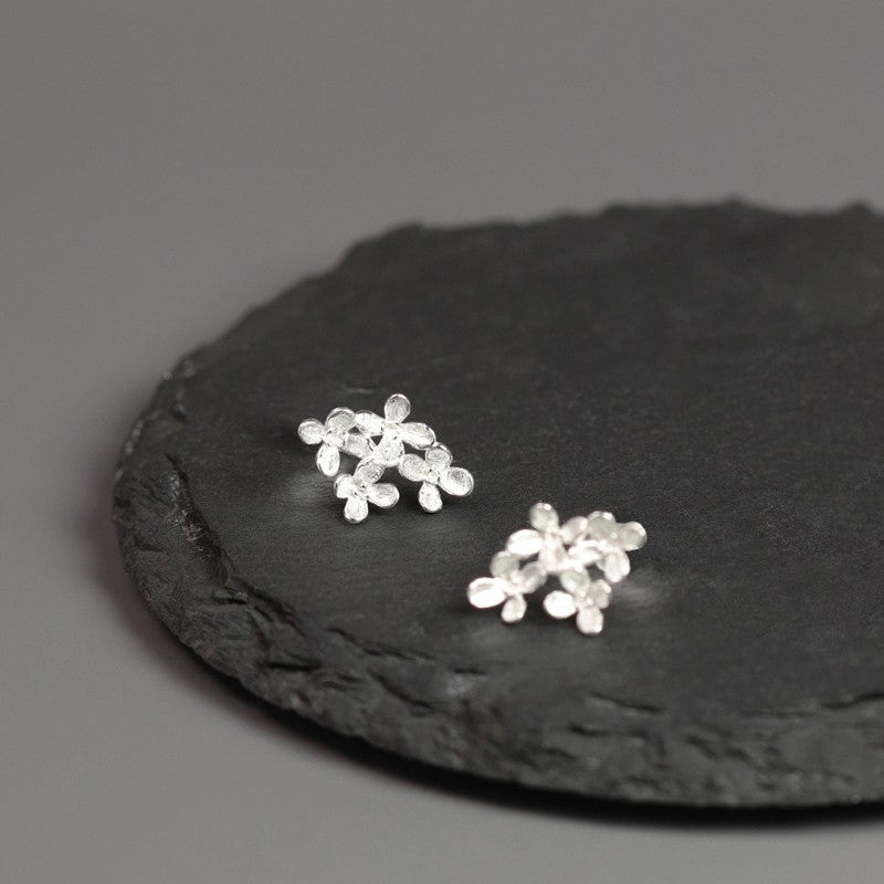 Gold Flower Stud Earrings for Women