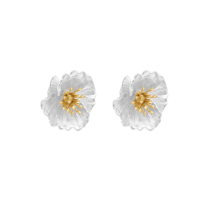 Leaf Drop Earrings Gold Silver Dangle Jewelry