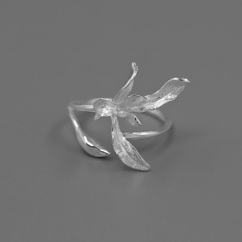 Orchid Flower Adjustable Ring for Women