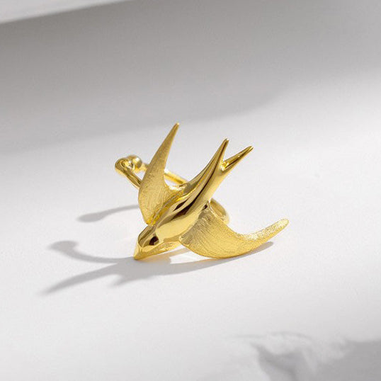 Golden Swallow Adjustable Ring for Spirit and Freedom