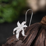 Celestial Bloom Drop Earrings with Star Petals