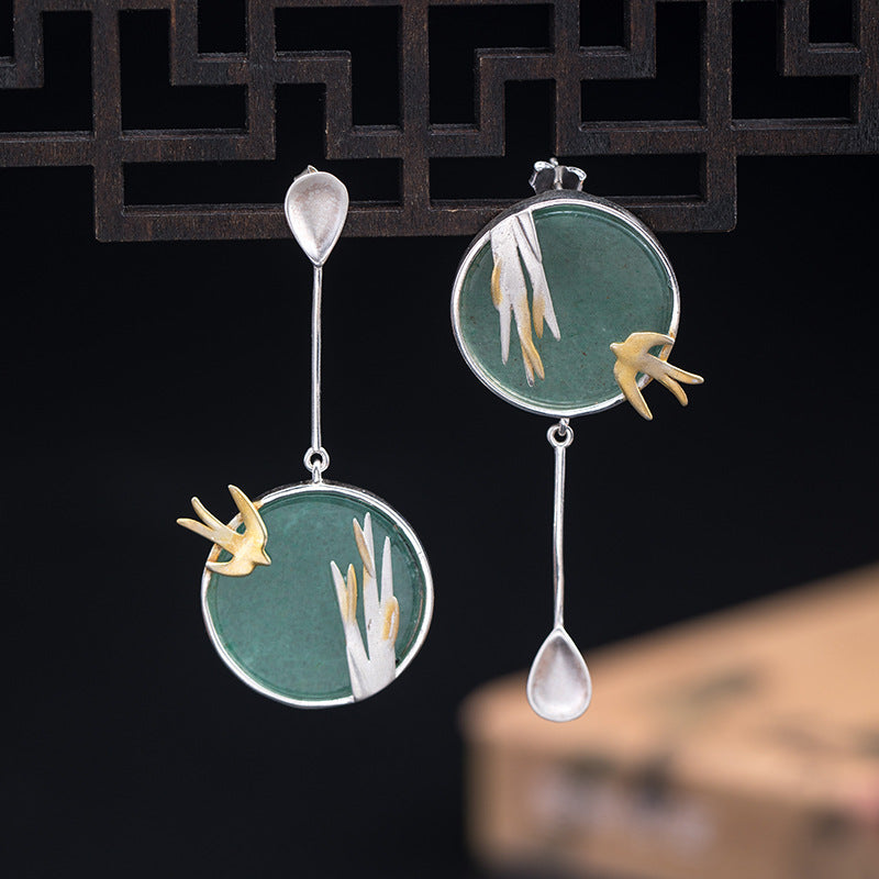 Silver Petal Ring with Golden Stamens for Gentle Energy