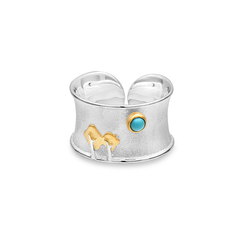 Desert Camel Ring with Turquoise Stone