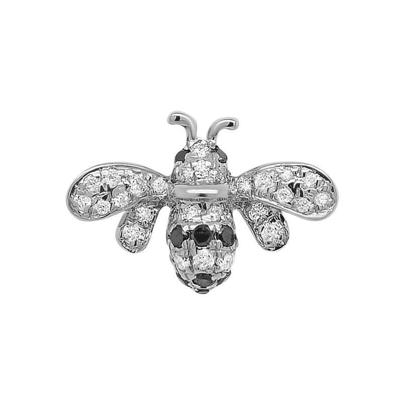 Elegant Crystal Bee Stud Earrings with Nature Flower Design