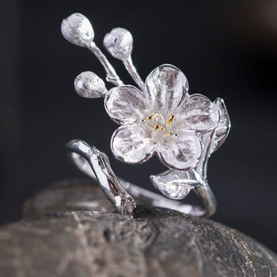 Twin Blossom Adjustable Rings in Gold and Silver Tones