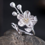 Twin Blossom Adjustable Rings in Gold and Silver Tones