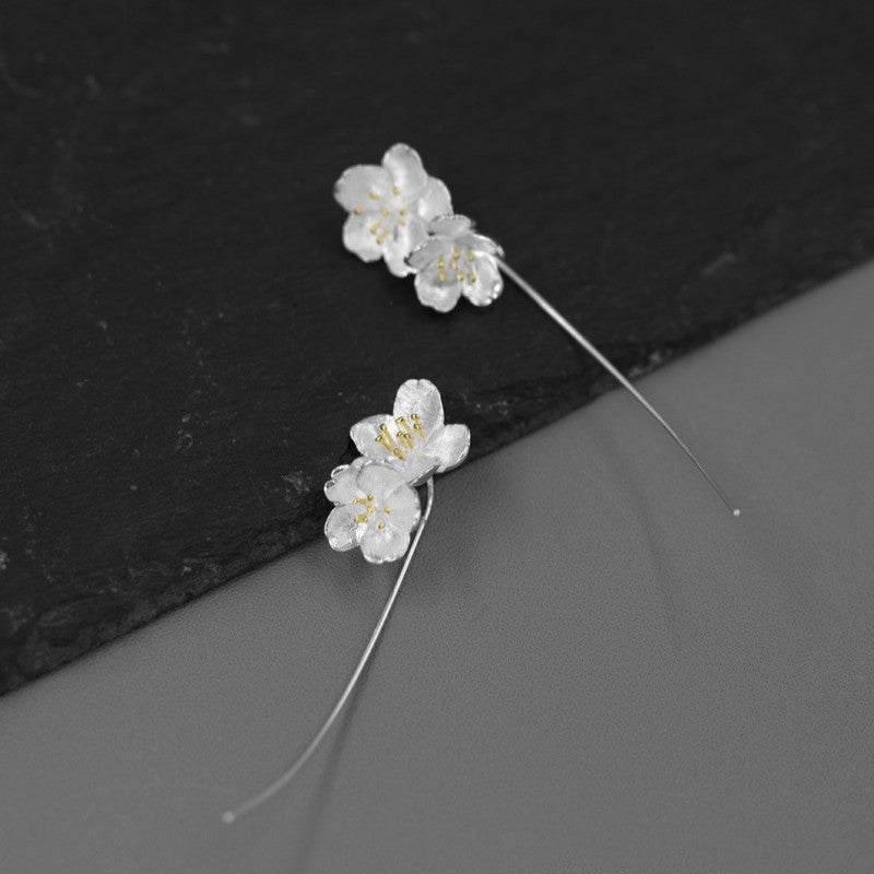 Floral Drop Earrings Gold or Silver