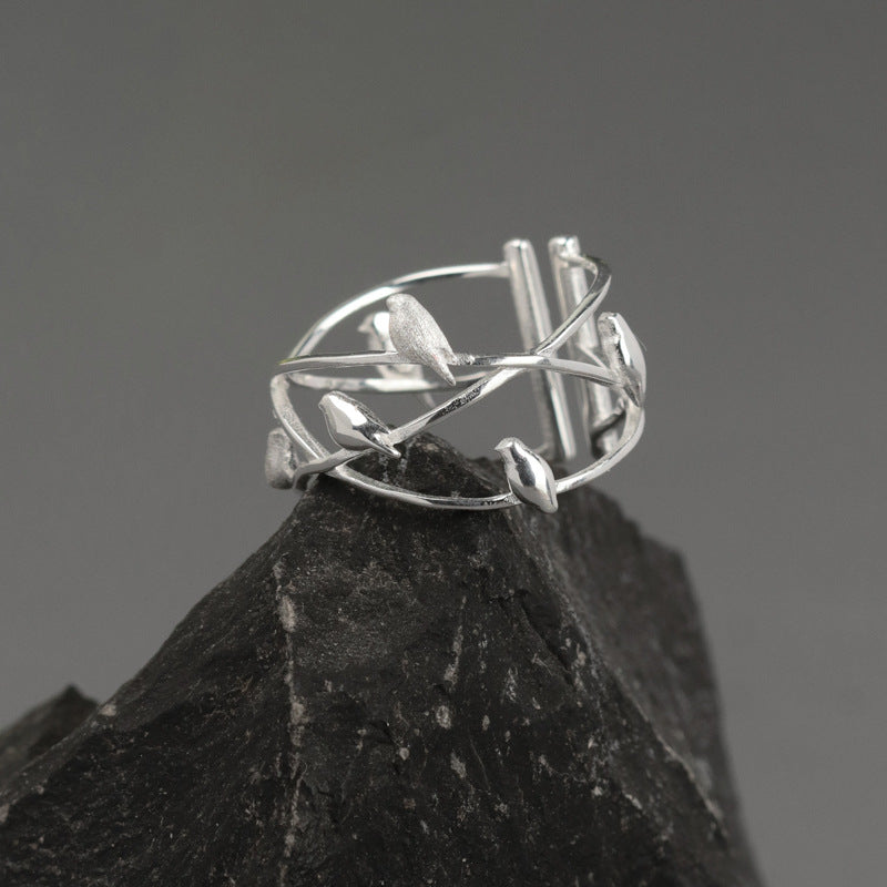 Nature Birds Inspired Gold Statement Ring