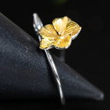 Golden Dawn Flower Ring – Botanical Sunlight Charm
