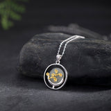 Celestial Blossom Pendant Necklace with Jade and Gold Flowers