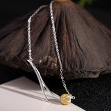 Golden Tulip Bud Necklace for Renewal and Feminine Grace