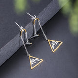 Geometric Bird Drop Earrings with Yin Yang Harmony Flow