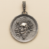 Gothic Skull and Rose Pendant for Spiritual Protection