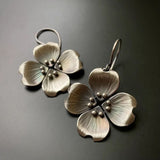 Nature Inspired Floral Drop Earrings with Elegant Petal Design