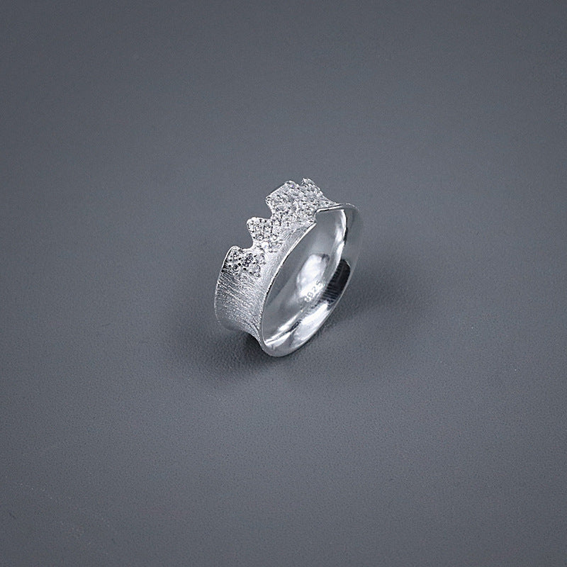 Silver Crystal Ridge Ring for Lunar Strength and Mystery