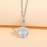 Vintage Dragonfly Pendant Necklace with Blue Glass Gemstone