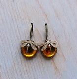 Vintage Dragonfly Earrings with Blue Gemstone Bohemian Design