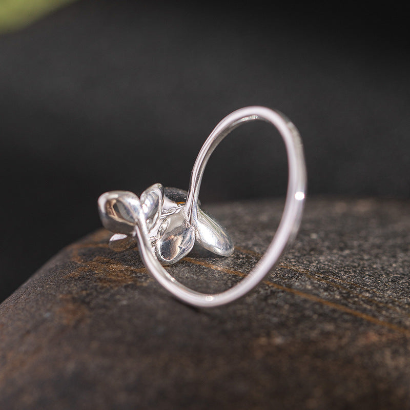 Moonlit Herb Leaf Open Ring – Nature Witch Jewelry