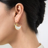 Moon Desert Journey Earrings with Goddess and Camels