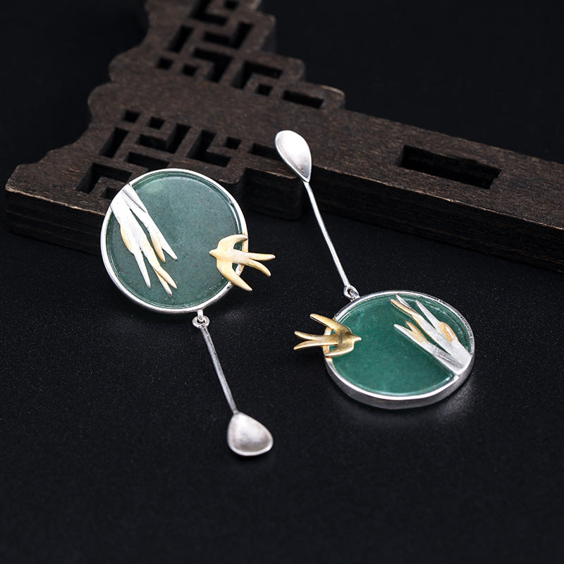 Silver Petal Ring with Golden Stamens for Gentle Energy