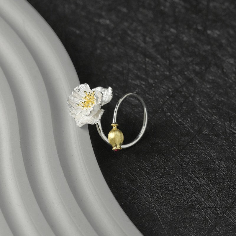 Bloom and Bud Ring for Duality and Feminine Power