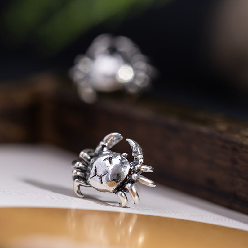 Crab Totem Stud Earrings for Protection and Water Energy