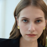 Leaf Drop Earrings Gold Silver Dangle Jewelry