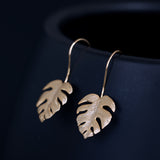 Monstera Leaf Drop Earrings with Jungle Spirit Energy