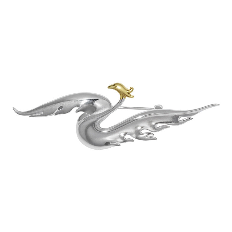 Phoenix Flame Brooch for Rebirth, Power and Divine Grace
