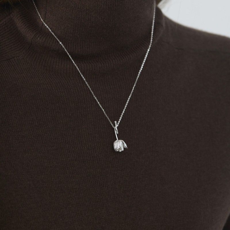 Botanical Pendant Necklace in Gold & Silver