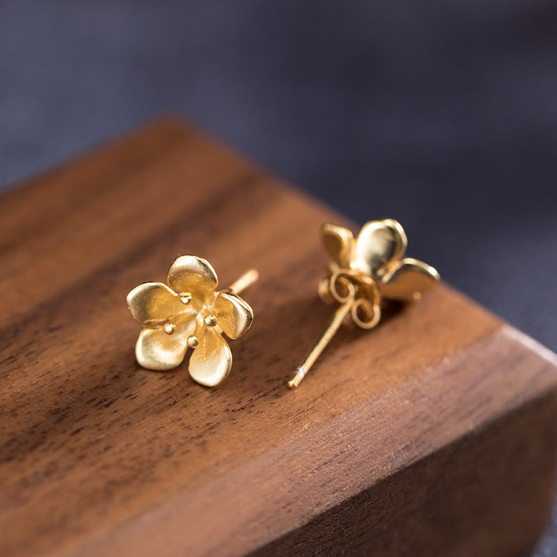 Golden Blossom Stud Earrings – Floral Magic Jewelry