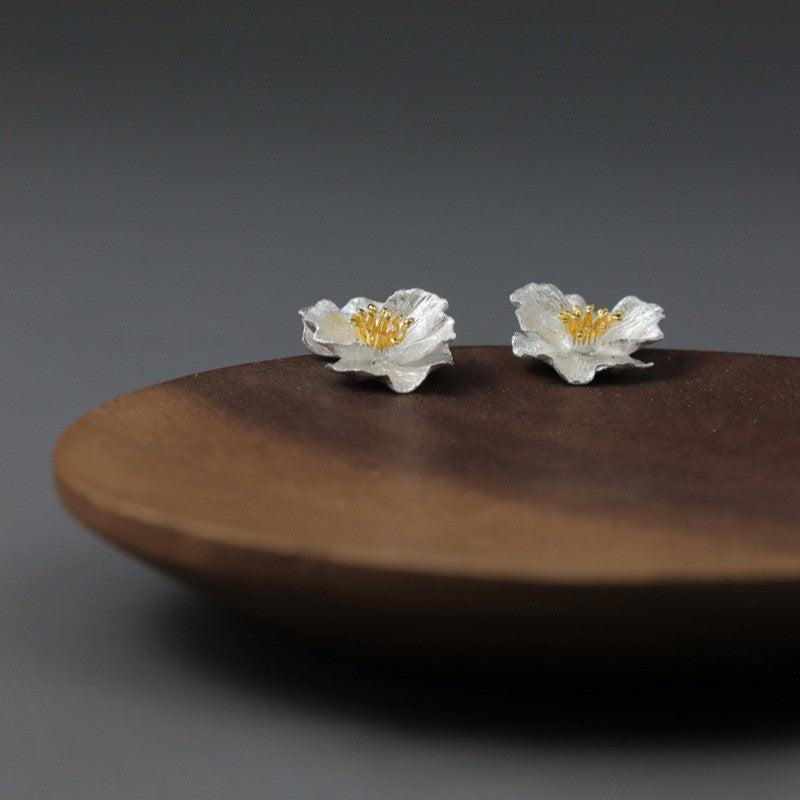 Leaf Drop Earrings Gold Silver Dangle Jewelry