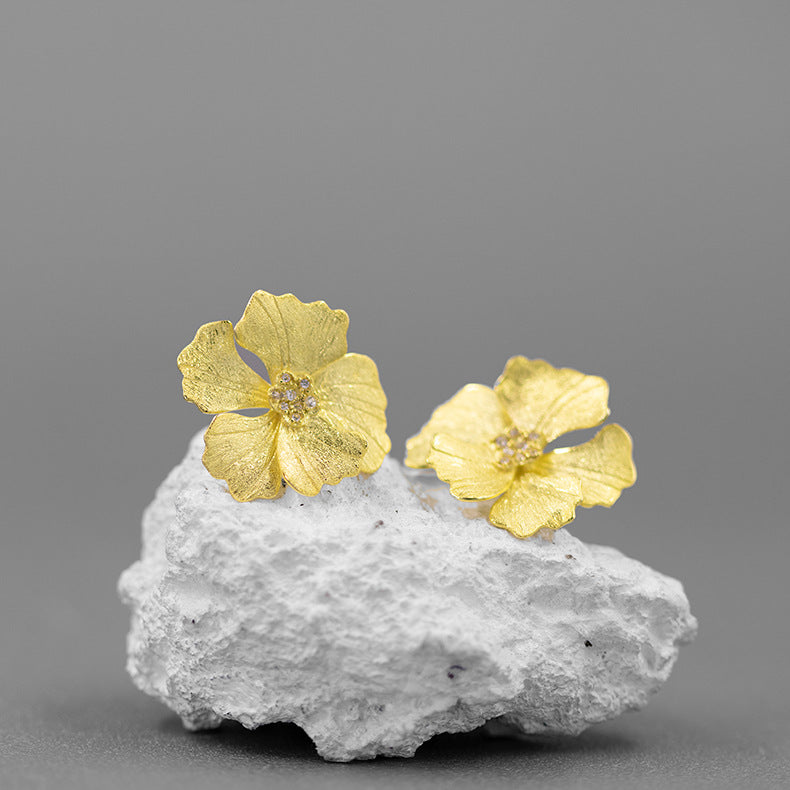 Silver Blossom Stud Earrings for Everyday Goddess Energy