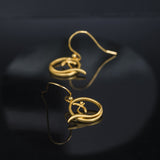 Golden Vine Earrings with Minimal Bloom and Sacred Flow
