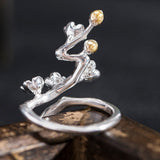 Blossoming Branch Ring with Spring Energy and Nature Magic