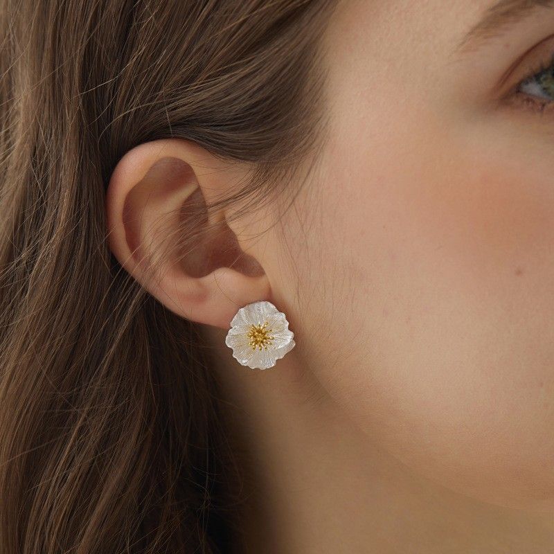 Leaf Drop Earrings Gold Silver Dangle Jewelry