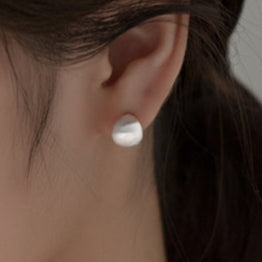 Brushed Dome Half-Hoop Earrings for Everyday Elegance