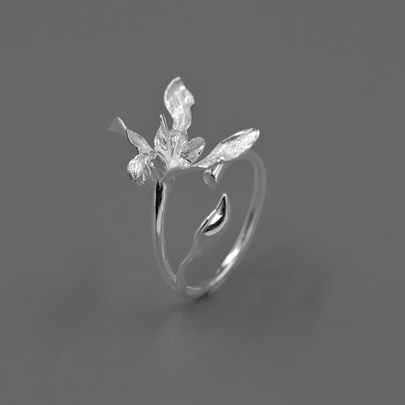 Orchid Flower Adjustable Ring for Women