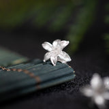 Lily Flower Stud Earring – Sterling Silver Botanical Jewelry