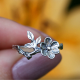 Branch Blossom Ring with Rustic Nature-Inspired Design