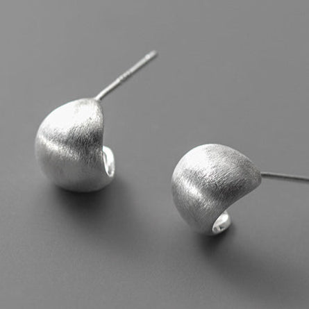 Brushed Dome Half-Hoop Earrings for Everyday Elegance