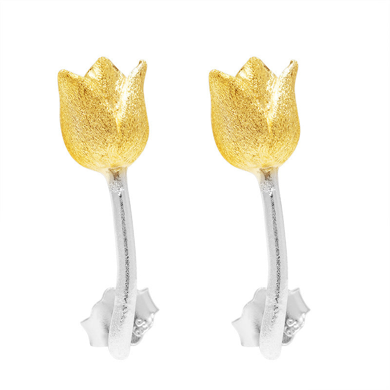 Golden Tulip Bud Earrings for Grace, Growth and Renewal