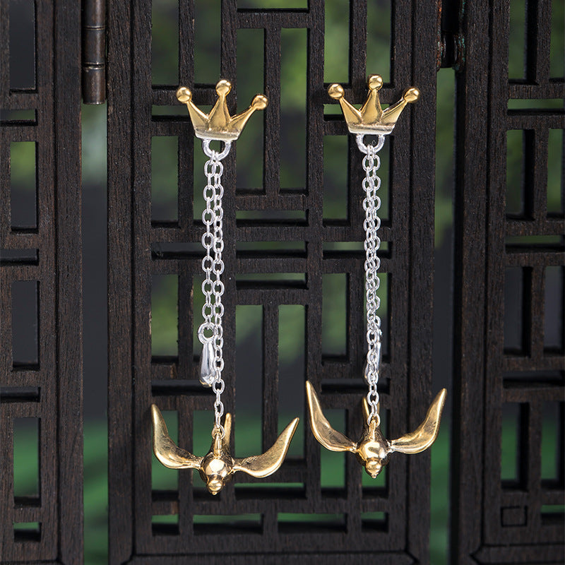 Royal Bird Drop Earrings for Sovereign Spirit and Flight