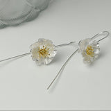 Leaf Drop Earrings Gold Silver Dangle Jewelry