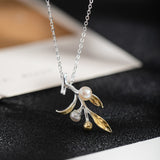 Mystic Branch Pearl Necklace for Growth and Moonlight Magic