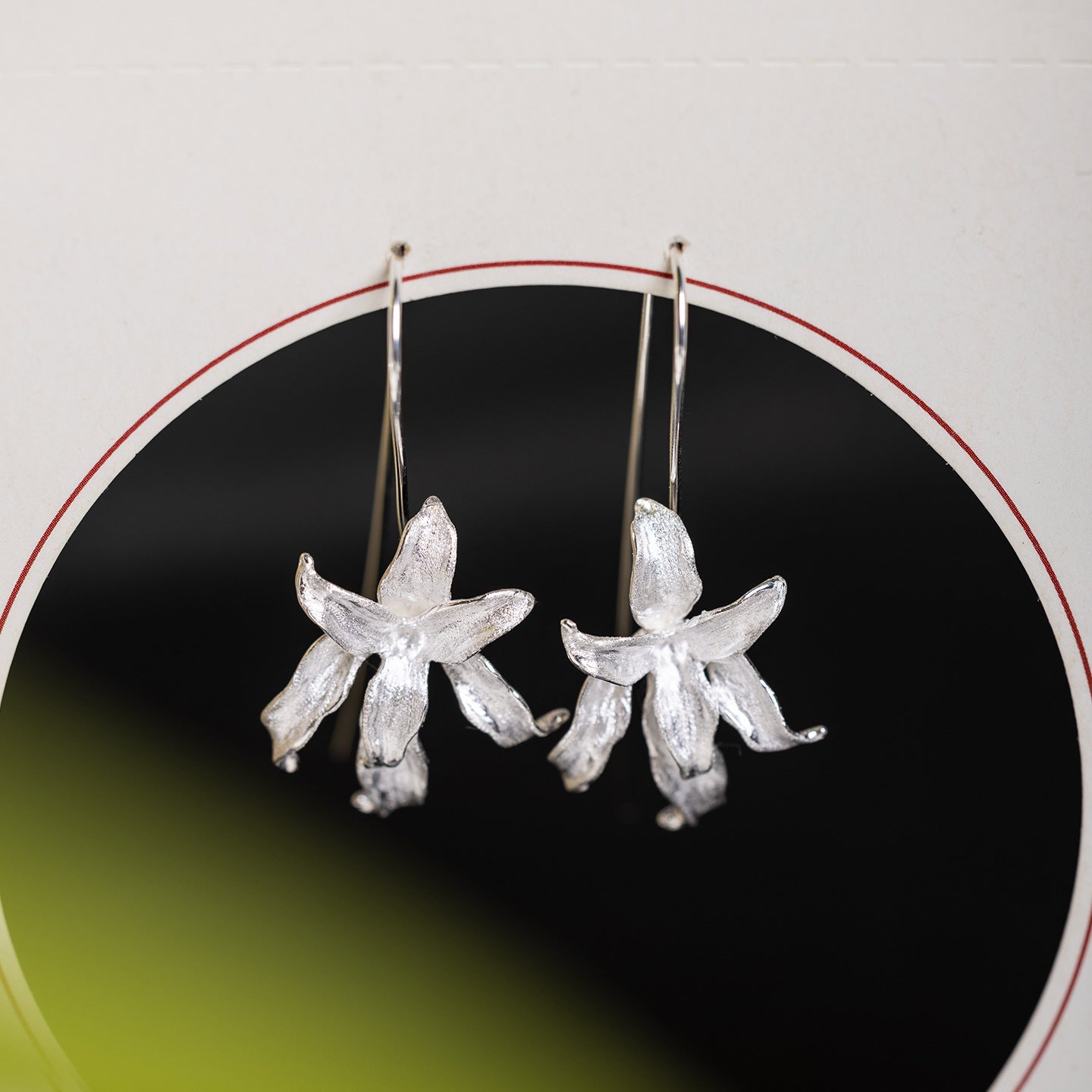Celestial Bloom Drop Earrings with Star Petals